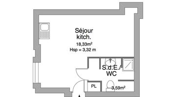 appartement 1 pièce à louer TOURS 37000 21.9 m²