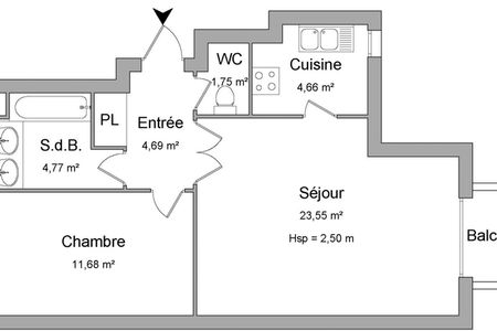 Vue n°2 Appartement 2 pièces à louer - Deauville (14800) 1 042 €/mois cc