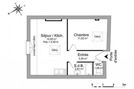 Vue n°3 Appartement 2 pièces T2 F2 à louer - Trevoux (01600)