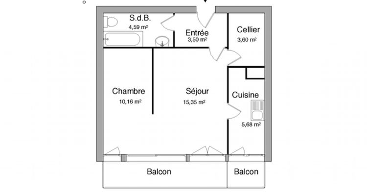 appartement 2 pièces à louer LA ROCHELLE 17000 42.9 m²