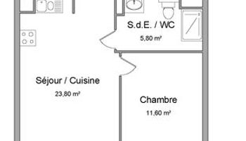 appartement 2 pièces à louer STRASBOURG 67100 41.2 m²