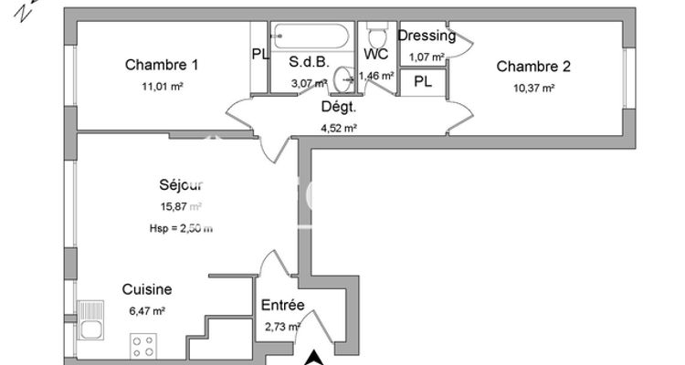 appartement 3 pièces à vendre Châtillon 92320 58 m²