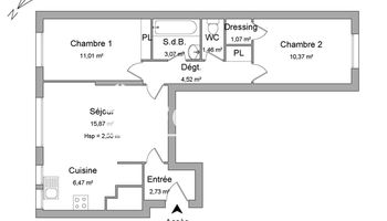 appartement 3 pièces à vendre Châtillon 92320 58 m²