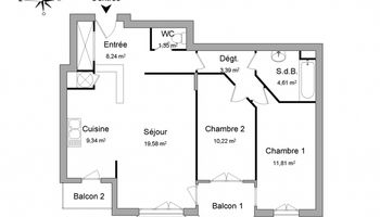 appartement 3 pièces à louer VILLIERS SUR MARNE 94350 68.5 m²