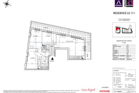 Appartement a louer argenteuil - 3 pièce(s) - 80.8 m2 - Surfyn