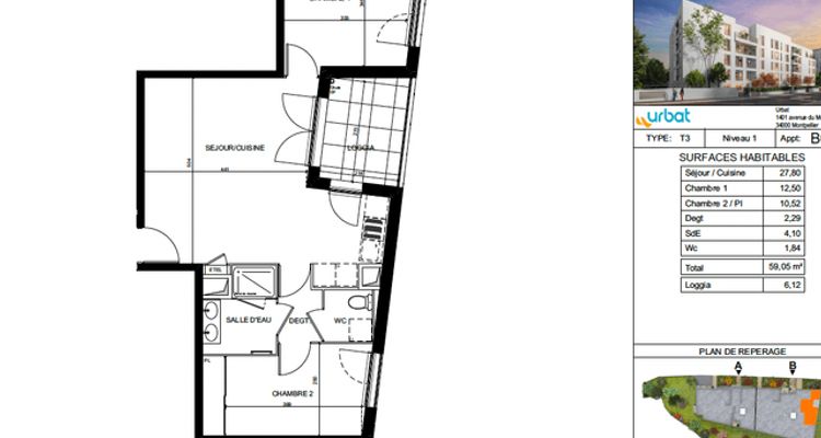 appartement 3 pièces à louer MARSEILLE 10ᵉ 13010 59.1 m²