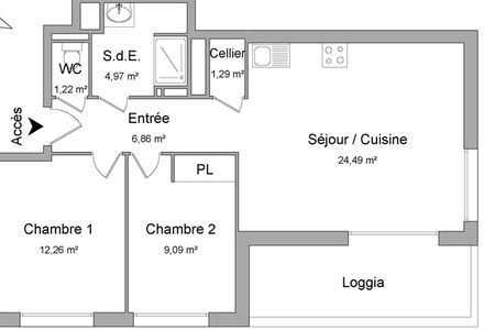 Vue n°2 Appartement 3 pièces T3 F3 à louer - Cenon (33150)