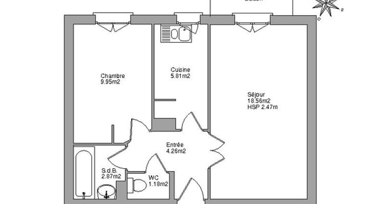appartement 2 pièces à louer CERGY 95000 42.6 m²