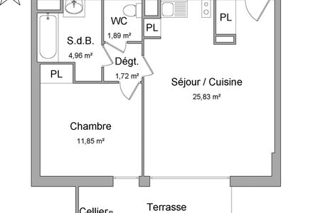 appartement 2 pièces à louer BLAGNAC 31700 46.3 m²