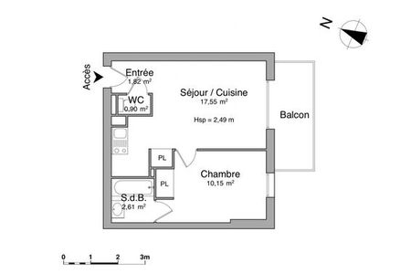Vue n°3 Appartement 2 pièces à louer - CAEN (14000) - 33.03 m²