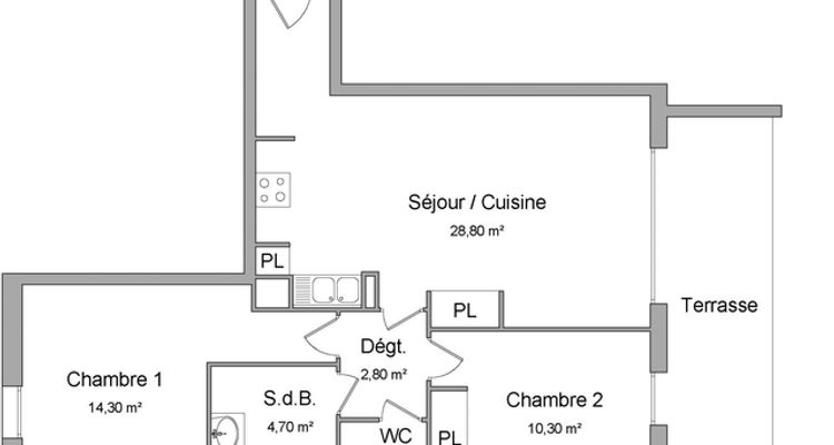 Vue n°1 Appartement 3 pièces T3 F3 à louer - Colomiers (31770)