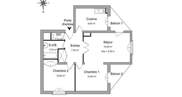 appartement 3 pièces à louer CHENS-SUR-LEMAN 74140 58.01 m²