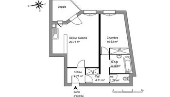 appartement 2 pièces à louer MONTPELLIER 34090 44.71 m²