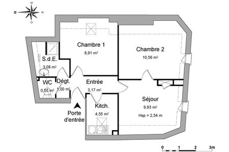 Vue n°2 Appartement 2 pièces T2 F2 à louer - Saint Cyr Sur Loire (37540)