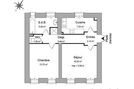 Vue n°2 Appartement 2 pièces T2 F2 à louer - Pontoise (95300)