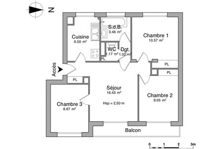 Appartement a louer bourg-la-reine - 4 pièce(s) - 56.9 m2 - Surfyn