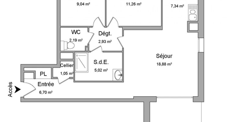 appartement 3 pièces à louer LINGOLSHEIM 67380