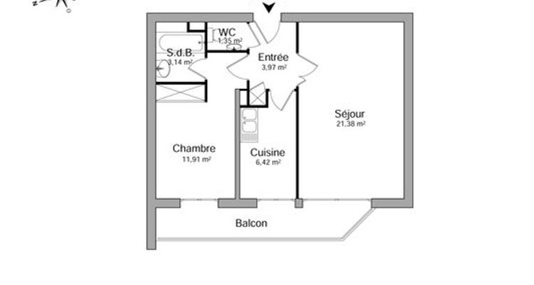 appartement 2 pièces à louer ANNEMASSE 74100 48.17 m²