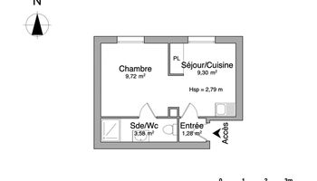 appartement 1 pièce à louer RENNES 35000 23.9 m²