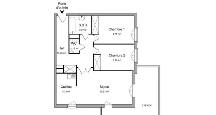 appartement 3 pièces à louer STRASBOURG 67200 54.82 m²