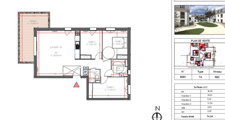 Appartement a louer argenteuil - 4 pièce(s) - 74.3 m2 - Surfyn