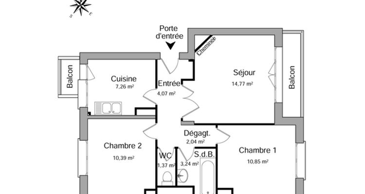 appartement 3 pièces à louer LILLE 59000 54 m²