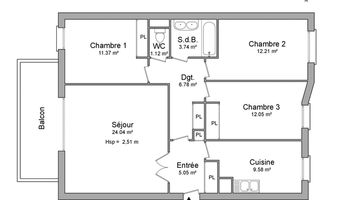 appartement 4 pièces à louer CALUIRE ET CUIRE 69300 85.9 m²