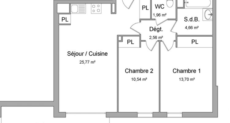 appartement 2 pièces à louer TOULOUSE 31100 59.2 m²