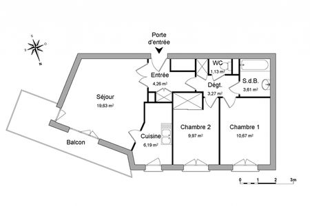 appartement 3 pièces à louer LE PLESSIS-ROBINSON 92350 58.7 m²