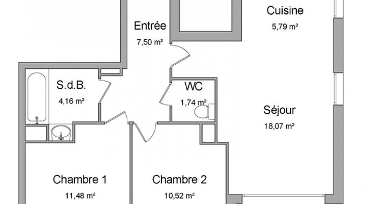 appartement 3 pièces à louer CERGY SAINT CHRISTOPHE 95800 59.3 m²