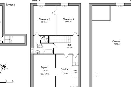 Vue n°2 Appartement 3 pièces T3 F3 à louer - Vandieres (54121)