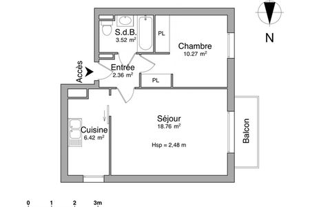 Vue n°2 Appartement 2 pièces T2 F2 à louer - Cergy Le Haut (95800)