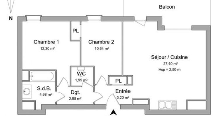 appartement 3 pièces à louer SEYNOD 74600 63.12 m²