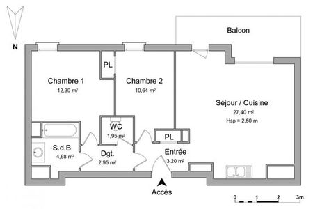 appartement 3 pièces à louer SEYNOD 74600 63.12 m²