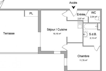 appartement 2 pièces à louer CERGY 95000 41.1 m²