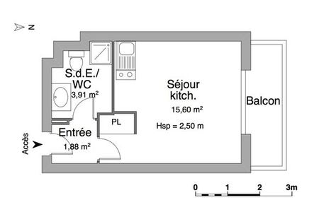 appartement 1 pièce à louer MONTPELLIER 34000 21.39 m²