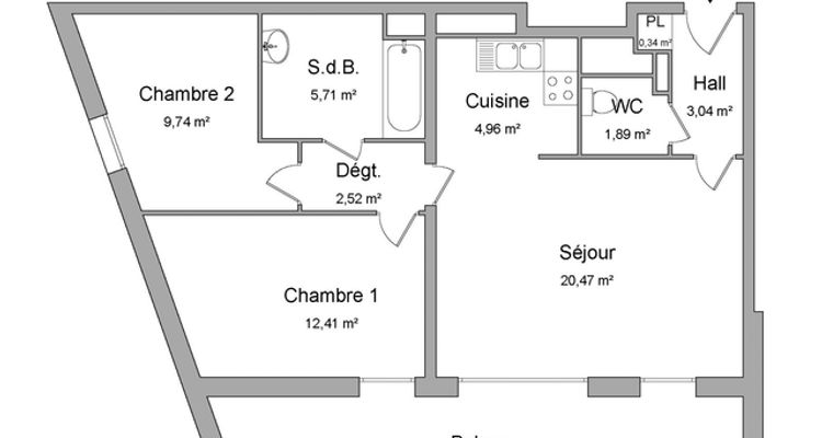 appartement 3 pièces à louer BISCHHEIM 67800 61.1 m²