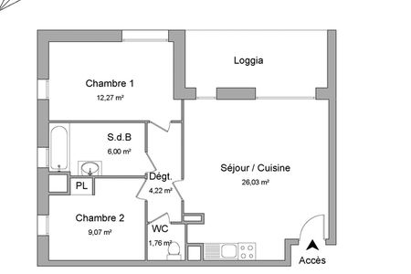 Vue n°3 Appartement 3 pièces T3 F3 à louer - Villefranche-sur-saone (69400)