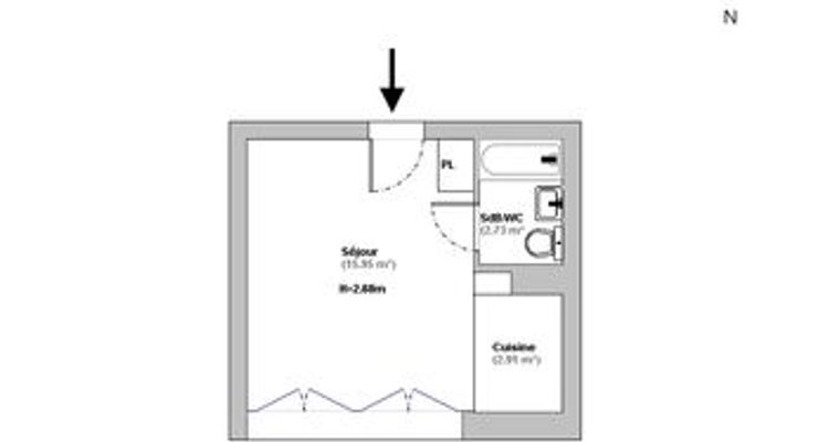 appartement 1 pièce à louer MULHOUSE 68200 21.5 m²