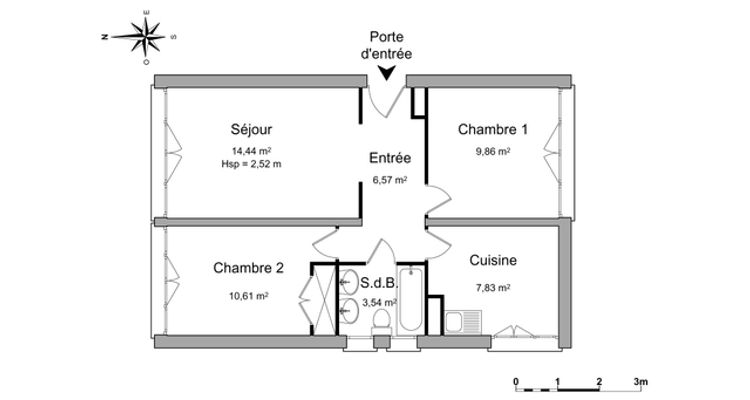 appartement 3 pièces à louer LYON 3ᵉ 69003 52.9 m²