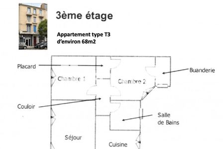 Vue n°2 Appartement 3 pièces T3 F3 à vendre - Béziers (34500)