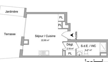 appartement 1 pièce à louer RENNES 35000 30.55 m²