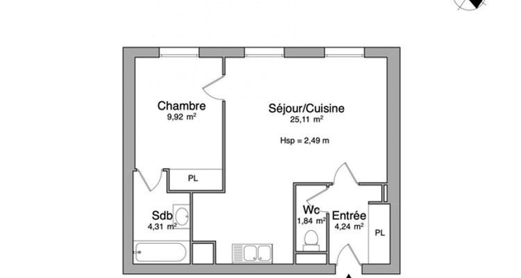 appartement 2 pièces à louer GUINGAMP 22200 45.4 m²