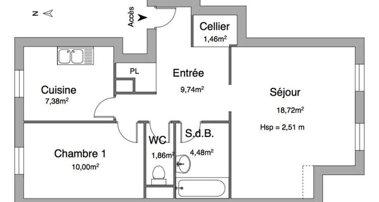 Vue n°1 Appartement 2 pièces T2 F2 à louer - Charleville-mezieres (08000)