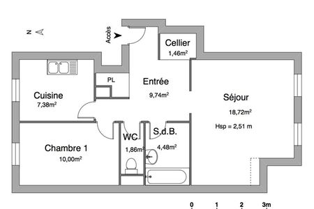 appartement 2 pièces à louer CHARLEVILLE-MEZIERES 08000 53.6 m²