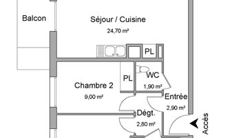 appartement 3 pièces à louer CHAMPS SUR MARNE 77420 58.1 m²