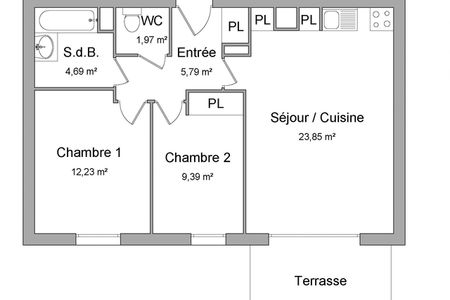appartement 3 pièces à louer TOULOUSE 31400 57.9 m²