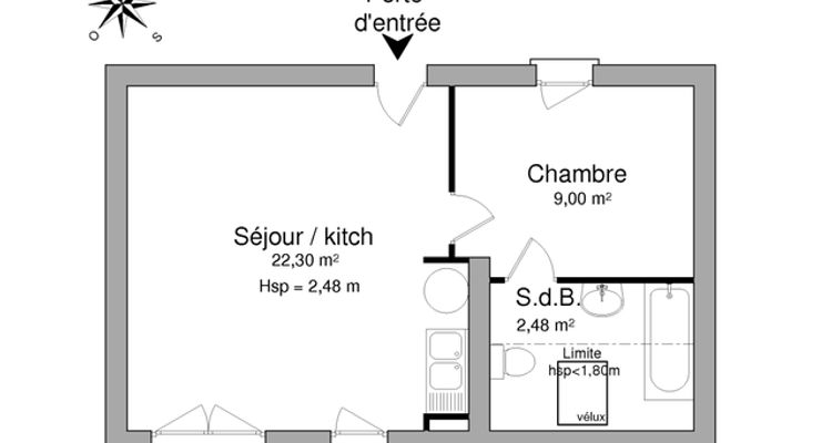 Vue n°1 Appartement 2 pièces T2 F2 à louer - Plaisir (78370)