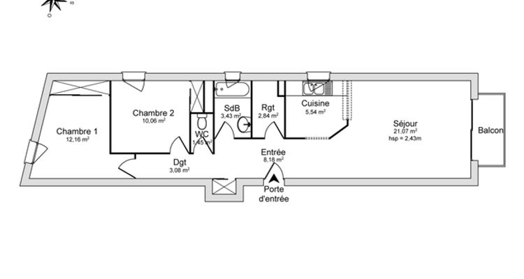 Vue n°1 Appartement 3 pièces T3 F3 à louer - Beziers (34500)