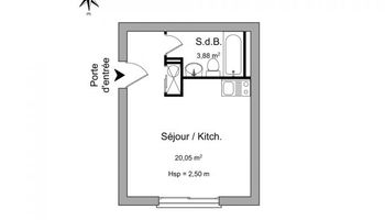 appartement 1 pièce à louer RENNES 35000 23.93 m²